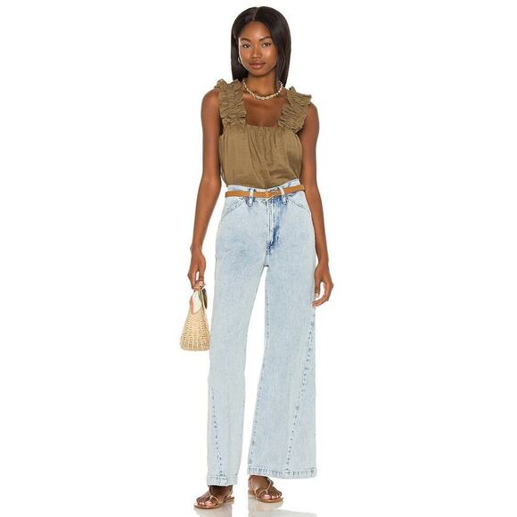 Frame Ruffle Strap Tank Moss Size M - Picture 4 of 7